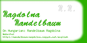 magdolna mandelbaum business card